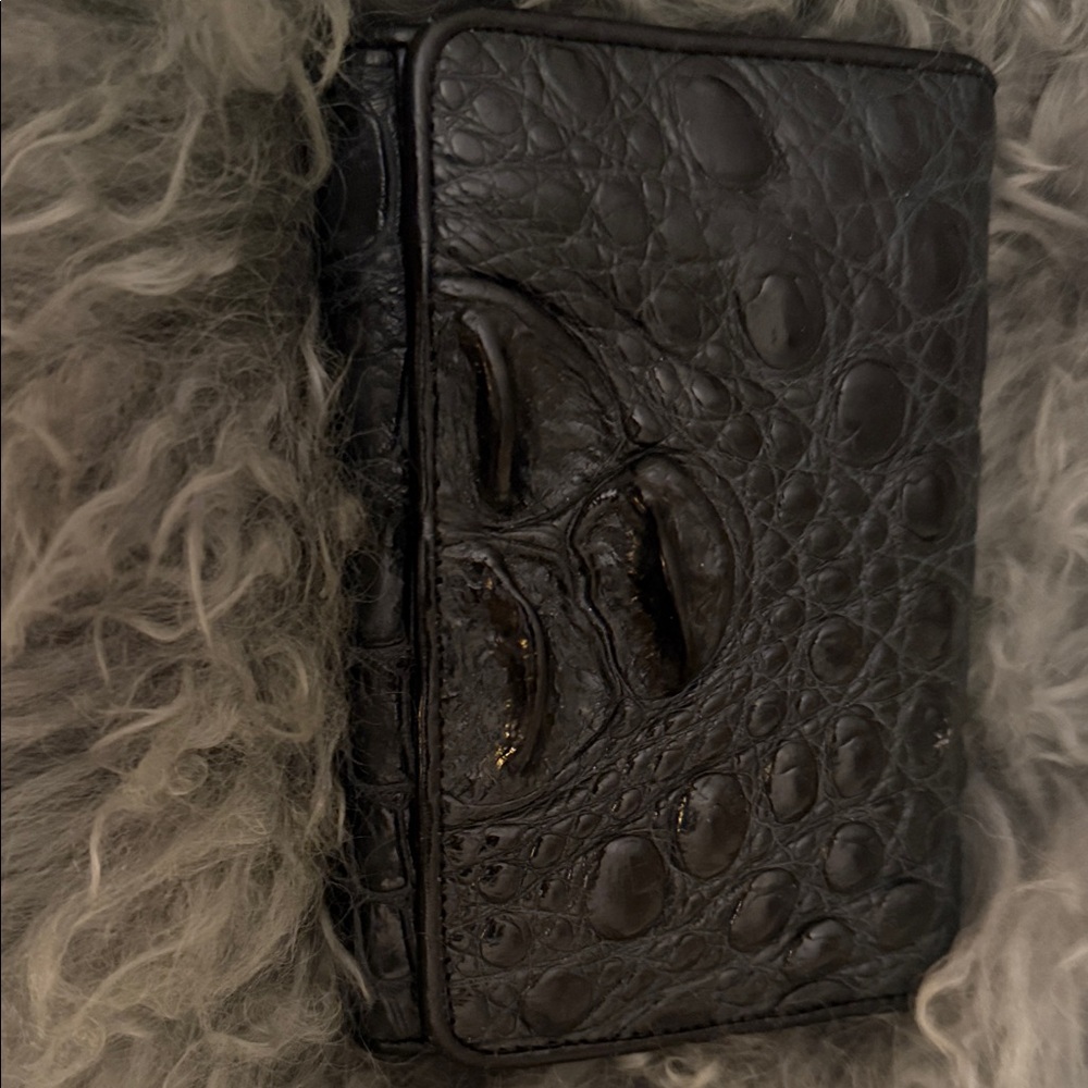 Stamped Genuine Hornback Crocodile Unisex Wallet